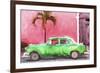 Cuba Painting - Kelly Green Chevrolet-Philippe Hugonnard-Framed Art Print