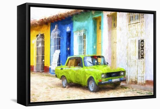 Cuba Painting - Lime-Philippe Hugonnard-Framed Stretched Canvas