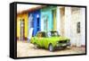 Cuba Painting - Lime-Philippe Hugonnard-Framed Stretched Canvas