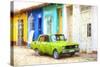 Cuba Painting - Lime-Philippe Hugonnard-Stretched Canvas