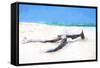 Cuba Painting - Lying on the Beach-Philippe Hugonnard-Framed Stretched Canvas