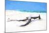 Cuba Painting - Lying on the Beach-Philippe Hugonnard-Mounted Art Print