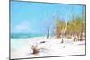 Cuba Painting - Natural Beach-Philippe Hugonnard-Mounted Art Print
