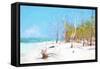 Cuba Painting - Natural Beach-Philippe Hugonnard-Framed Stretched Canvas