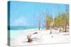 Cuba Painting - Natural Beach-Philippe Hugonnard-Stretched Canvas