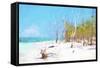 Cuba Painting - Natural Beach-Philippe Hugonnard-Framed Stretched Canvas