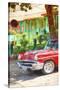 Cuba Painting - Neighbor's Car-Philippe Hugonnard-Stretched Canvas