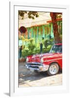 Cuba Painting - Neighbor's Car-Philippe Hugonnard-Framed Art Print