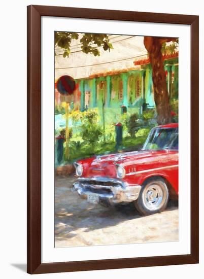 Cuba Painting - Neighbor's Car-Philippe Hugonnard-Framed Art Print