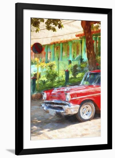 Cuba Painting - Neighbor's Car-Philippe Hugonnard-Framed Art Print