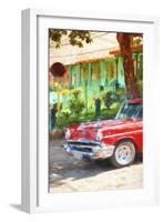 Cuba Painting - Neighbor's Car-Philippe Hugonnard-Framed Art Print