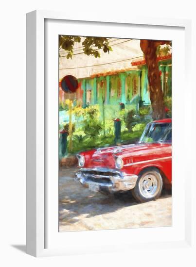 Cuba Painting - Neighbor's Car-Philippe Hugonnard-Framed Art Print