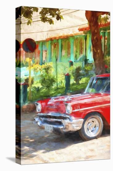 Cuba Painting - Neighbor's Car-Philippe Hugonnard-Stretched Canvas