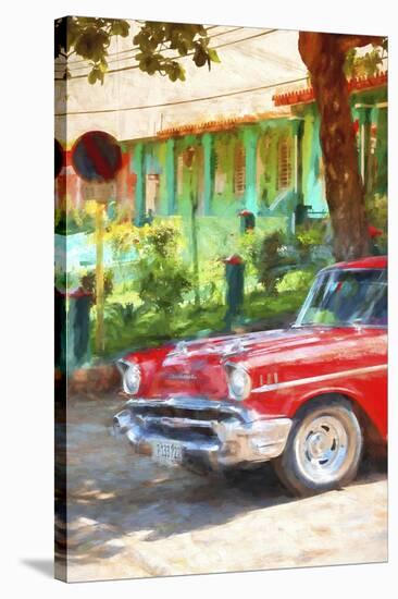 Cuba Painting - Neighbor's Car-Philippe Hugonnard-Stretched Canvas