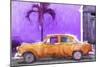 Cuba Painting - Orange Chevrolet-Philippe Hugonnard-Mounted Premium Giclee Print