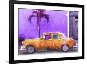 Cuba Painting - Orange Chevrolet-Philippe Hugonnard-Framed Art Print