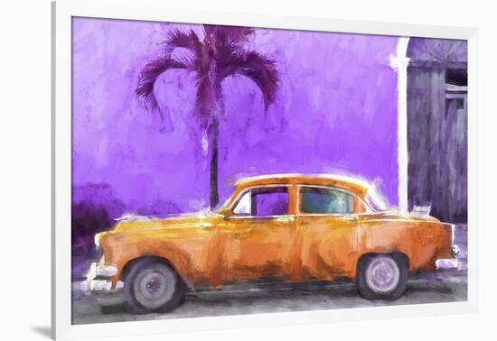 Cuba Painting - Orange Chevrolet-Philippe Hugonnard-Framed Art Print