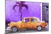 Cuba Painting - Orange Chevrolet-Philippe Hugonnard-Mounted Art Print