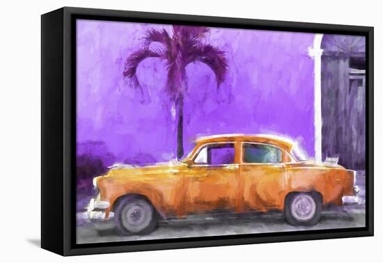 Cuba Painting - Orange Chevrolet-Philippe Hugonnard-Framed Stretched Canvas