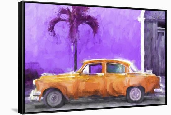 Cuba Painting - Orange Chevrolet-Philippe Hugonnard-Framed Stretched Canvas