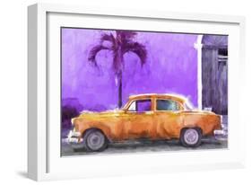 Cuba Painting - Orange Chevrolet-Philippe Hugonnard-Framed Art Print