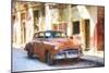 Cuba Painting - Orange Street-Philippe Hugonnard-Mounted Premium Giclee Print