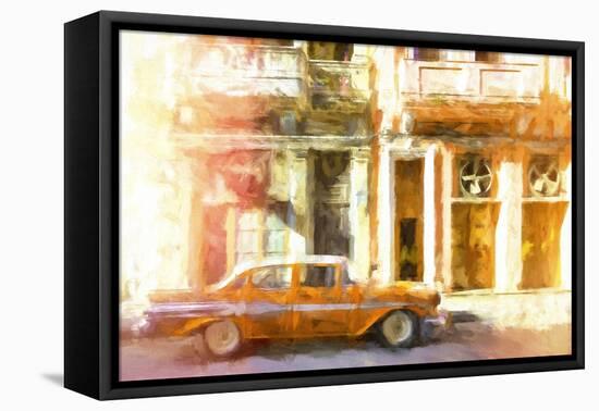 Cuba Painting - Orange Style-Philippe Hugonnard-Framed Stretched Canvas