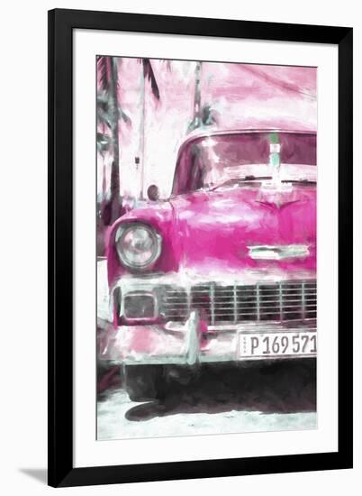 Cuba Painting - Pink Chevy-Philippe Hugonnard-Framed Art Print