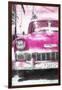 Cuba Painting - Pink Chevy-Philippe Hugonnard-Framed Art Print