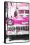 Cuba Painting - Pink Chevy-Philippe Hugonnard-Framed Stretched Canvas