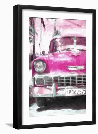 Cuba Painting - Pink Chevy-Philippe Hugonnard-Framed Art Print