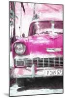 Cuba Painting - Pink Chevy-Philippe Hugonnard-Mounted Art Print