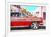 Cuba Painting - Red Cadillac-Philippe Hugonnard-Framed Art Print