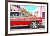 Cuba Painting - Red Cadillac-Philippe Hugonnard-Framed Art Print