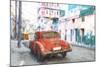 Cuba Painting - Red Chevrolet-Philippe Hugonnard-Mounted Art Print