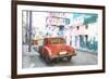 Cuba Painting - Red Chevrolet-Philippe Hugonnard-Framed Art Print