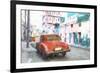 Cuba Painting - Red Chevrolet-Philippe Hugonnard-Framed Art Print