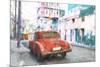 Cuba Painting - Red Chevrolet-Philippe Hugonnard-Mounted Art Print