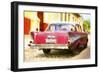 Cuba Painting - Red Chevy-Philippe Hugonnard-Framed Art Print