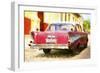Cuba Painting - Red Chevy-Philippe Hugonnard-Framed Art Print