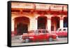 Cuba Painting - Red Havana-Philippe Hugonnard-Framed Stretched Canvas
