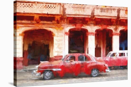 Cuba Painting - Red Havana-Philippe Hugonnard-Stretched Canvas