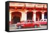 Cuba Painting - Red Havana-Philippe Hugonnard-Framed Stretched Canvas