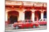 Cuba Painting - Red Havana-Philippe Hugonnard-Mounted Art Print