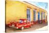 Cuba Painting - Red Line-Philippe Hugonnard-Stretched Canvas