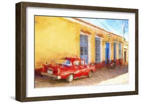Cuba Painting - Red Line-Philippe Hugonnard-Framed Art Print