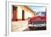 Cuba Painting - Red Taxi-Philippe Hugonnard-Framed Art Print