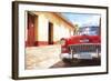 Cuba Painting - Red Taxi-Philippe Hugonnard-Framed Art Print