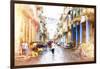 Cuba Painting - Street Atmosphere-Philippe Hugonnard-Framed Art Print