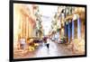 Cuba Painting - Street Atmosphere-Philippe Hugonnard-Framed Art Print